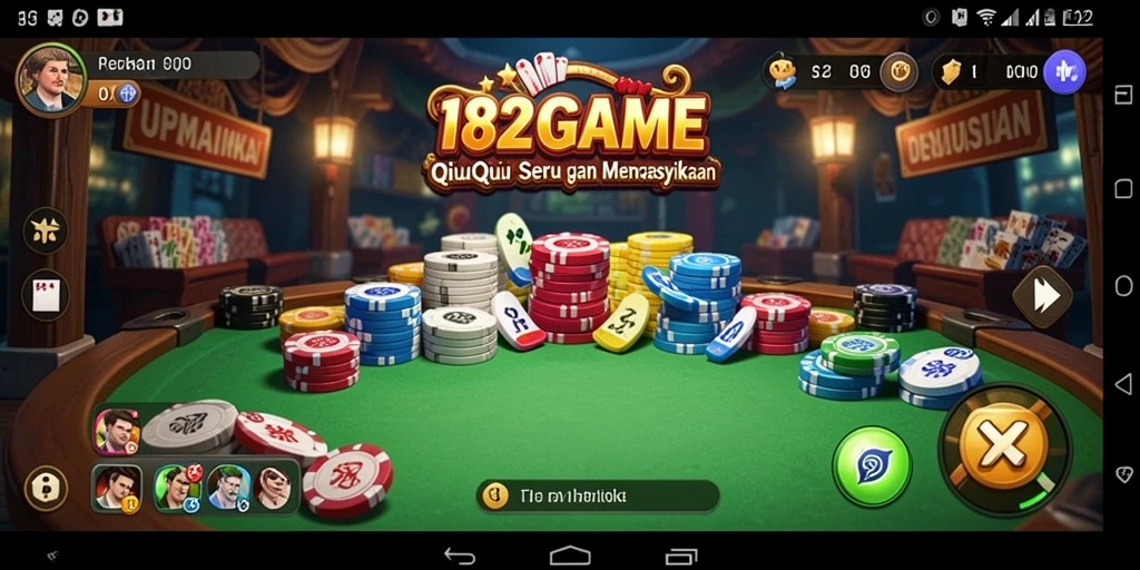 Tampilan menarik dari gameplay QiuQiu di 182GAME.