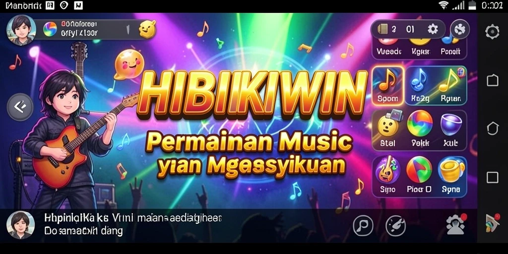 Tampilan gameplay HIBIKIWIN yang menarik dan penuh warna.
