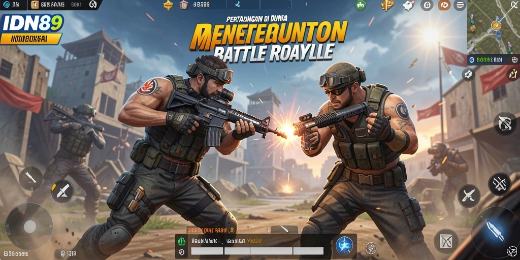 Tampilan epik gameplay IDN89 di medan pertempuran Battle Royale.