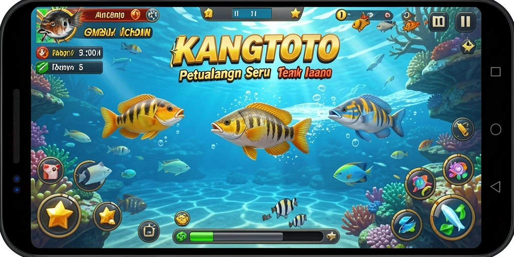 Tampilan menarik gameplay KANGTOTO saat menangkap ikan.