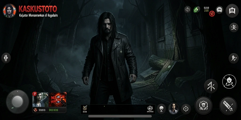 Screenshot gameplay KASKUSTOTO menampilkan momen mencekam penuh ketegangan.
